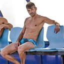 Slip de natación /waterpolo de Hombre de 14 ctms de cadera Blue Camuflage