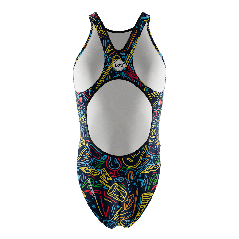 Bañador Natación Mujer Tirante Ancho MUSIC COLOURS