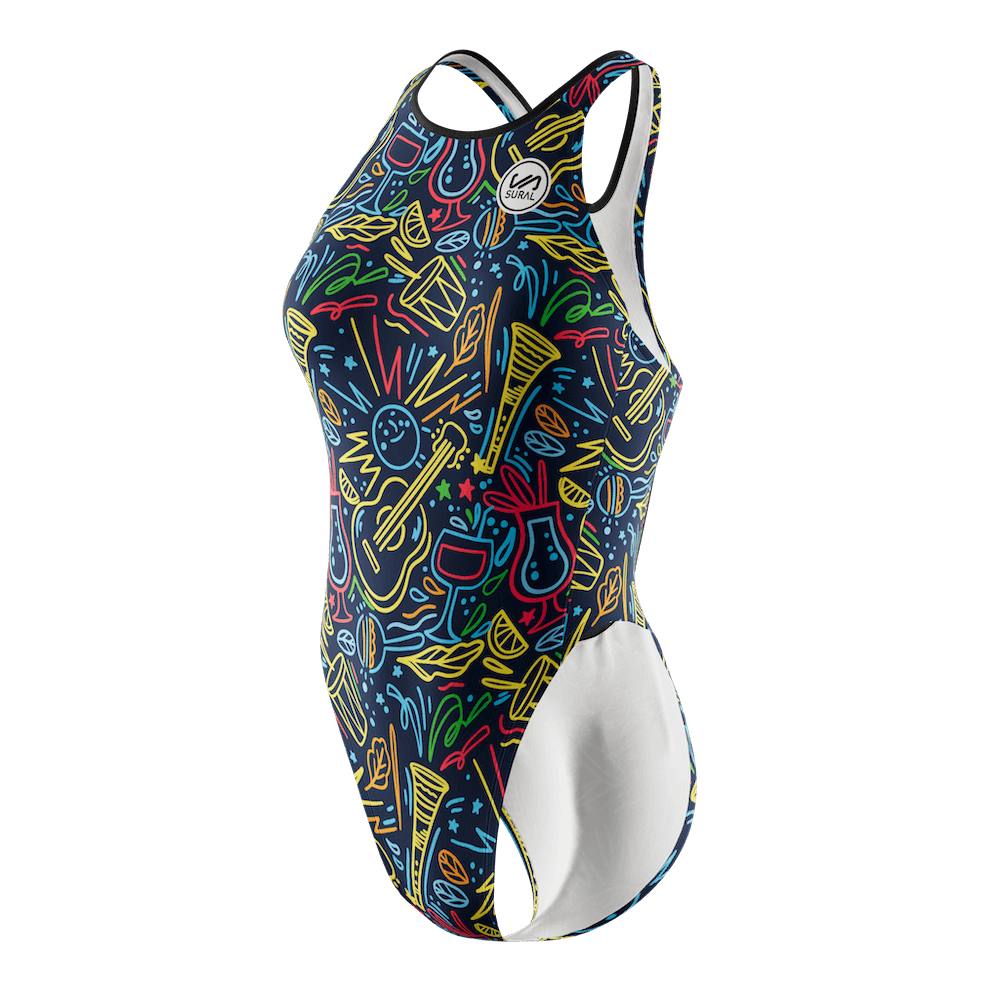 Bañador Natación Mujer Tirante Ancho MUSIC COLOURS