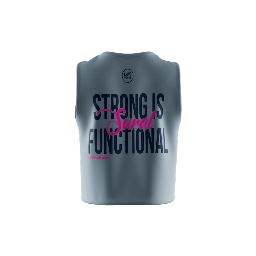 Camiseta Crop Top Sin Mangas Mujer XFIT TOP STRONG IS FUNCTIONAL