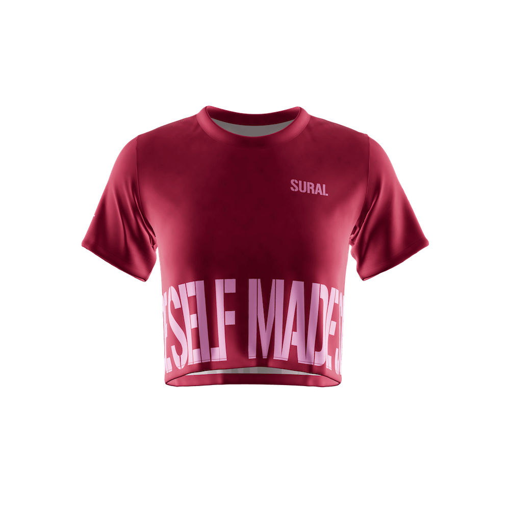 Camiseta Crop Top Manga corta Mujer XFIT CROP LOGO SELF MADE