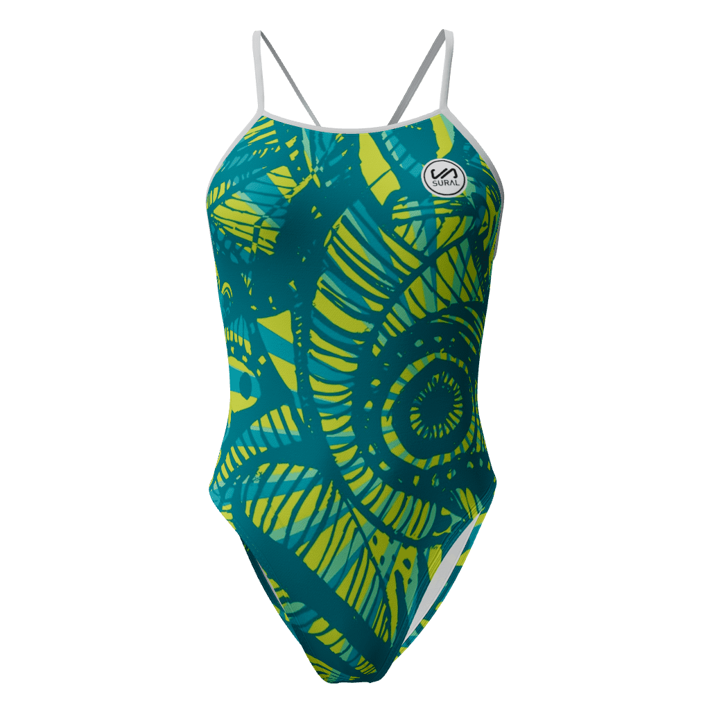 Bañador Natación Mujer Tirante Estrecho JUNGLE